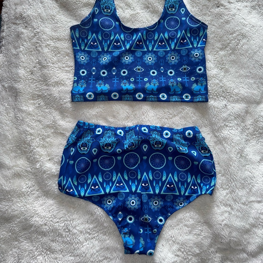 Blue Evil Eye Bikini Set - Rave - Picture 3 of 4